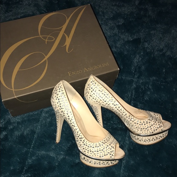 NIB Enzo Angiolini Platform Open Toe Heel Sz 7.5 - Picture 7 of 8